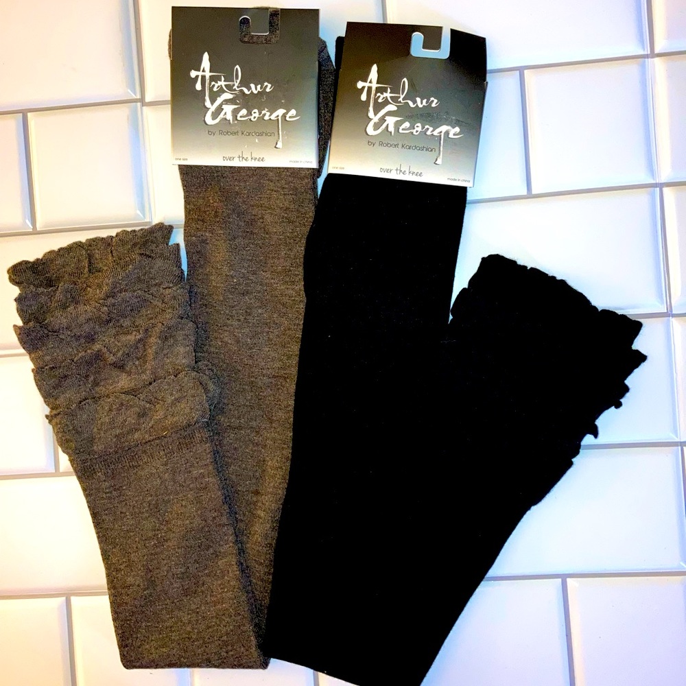 Two pairs fall ready ruffled over the knee socks